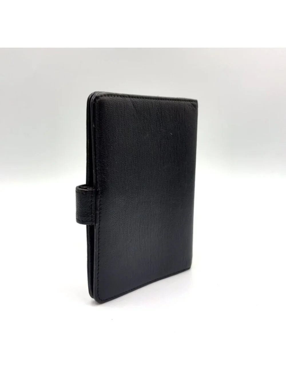 Chanel CC Logo Mini Caviar Leather Black Notebook Cover Gold Agenda
